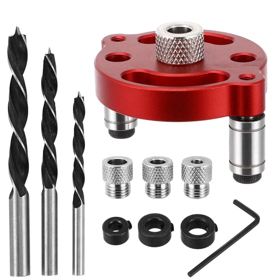 RENACLIPY 1 Set Self Centering Doweling Jig Drill Hole Guide Aluminium Alloy Accurate Drilling Woodworking Projects