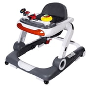 LINLUX Baby Walker w/ Music & Lights, Toddler Activity Walker w/ Seat, Gray