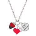 thumbnail image 1 of Delight Jewelry Silvertone 3-D Chocolate Dipped Strawberry - Red Heart Nurse Strong Zoe Necklace, 1 of 4