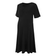 thumbnail image 3 of JLFKNG Women's Maternity Dresses Summer Leisure Fashion Solid Color Functional Mom Breastfeeding Short Sleeve Dress Casual Pregnancy Sundress, 3 of 9