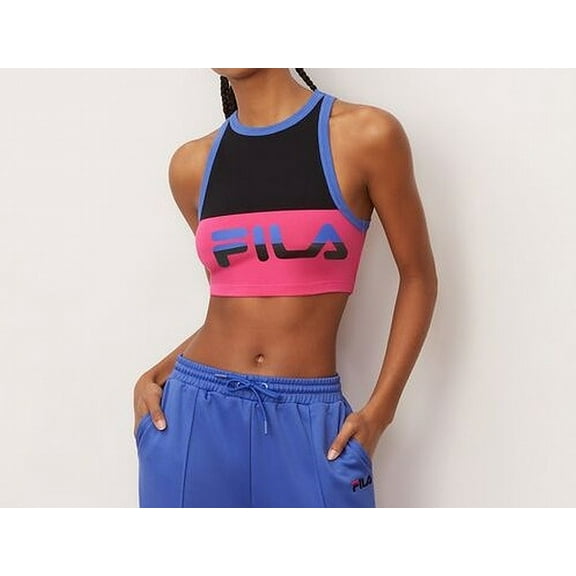 Fila Nellie Crop Racer Womens Active Shirts & Tees Size M, Color: Pink/Blue