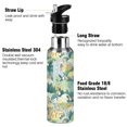 thumbnail image 3 of Yayeee 20oz Insulated Water Bottle Double Wall Stainless Steel with Flip Straw Lid, Tropical Jungle Pattern, 3 of 7