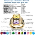 thumbnail image 2 of Ccjcinata Customized Sterling Silver High School and College Class Ring Square birthstone pride ring graduation rings for men Classic Collection Fully Personalized (Sterling Silver - Gold Plated), 2 of 10