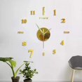 thumbnail image 3 of Large Frameless Diy Wall Mute Clock 3d Mirror Surface Sticker Home Office Decor, 3 of 4