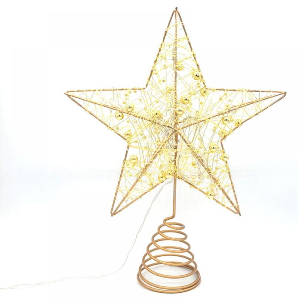10inch Christmas Star Tree Topper Hollow Designed Battery Operated Star