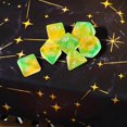 thumbnail image 2 of 7pieces Multi-faceted Dice Set Table Dice Set Games Party Props Educational Toys Green and Orange, 2 of 7