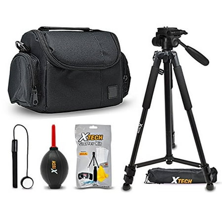 Xtech Premium Camera Case + Pro Series 72’ inch Tripod for Canon EOS Rebel T7i T7 T6i T6S T6 T5i T5 T3i SL2 SL1 EOS 80D 77D 70D 60D EOS 9000D 800D 760D 750D 700D 1300D (Best Case For Canon Sl1)