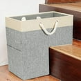 thumbnail image 6 of Staircase Baskets with Handles, Collapsible Staircase Basket, Modern Stair Storage Step Basket Stair Step Basket Stair Case Baskets for Home grey, 6 of 9