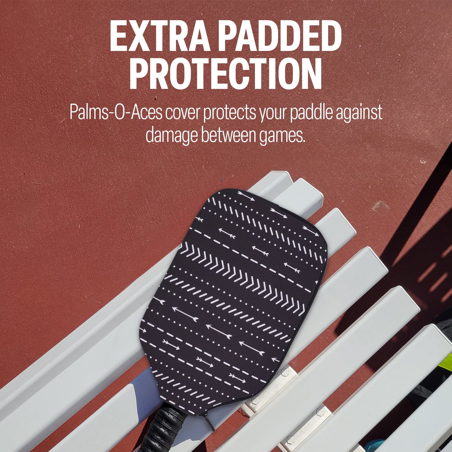 Palms-O-Aces Pickleball Paddle Cover - Padded Zipper Sleeve For Standard & Elongated Paddles (Pink Lemonade)