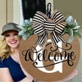 thumbnail image 3 of YAOMOBB Doorplate Wreath All Year Welcome Door Sign Wreath with Optional Letters Weather Resistant for Balcony Decor, 3 of 7