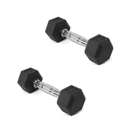 Alvantor Hex Dumbbells, 5lbs Each Pair, Black - Non-Slip Grip, Rubber Coated, Space-Saving for Home Gym