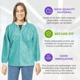 thumbnail image 3 of Teal Disposable Lab Jackets, 45 GSM SMS PPE, 100 Count, 2X-Large, 3 of 8