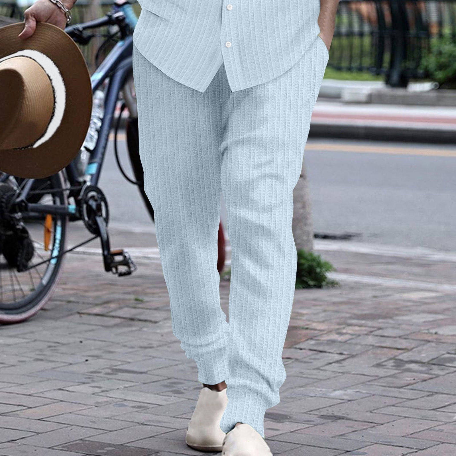 EGNMCR Men's Lightweight Pants, Cargo Pants Men, Linen Pants Men