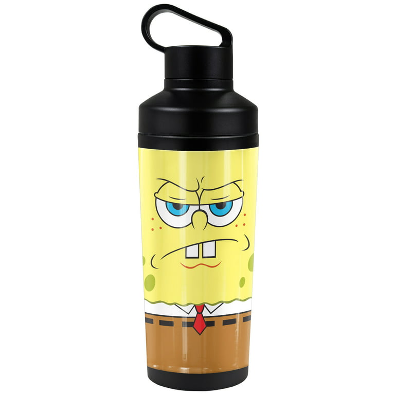 Spongebob OFFICIAL Surprise Face 18 oz Insulated Water Bottle, Leak  Resistant, Vacuum Insulated Stainless Steel with 2-in-1 Loop Cap