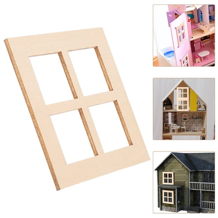 Hemoton MLINS 15pcs Dollhouse Miniature Window Frame Model Mini Furniture for DIY Dollhouse Bedroom Accessories