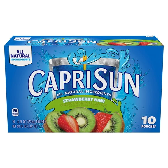 Pack of 2 - Capri Sun Strawberry Kiwi Flavored With Other Natural Flavor Juice Drink Blend, 10 Ct Box, 6 Fl Oz Pouches Packaging May Vary