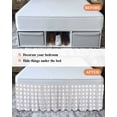 thumbnail image 7 of Grey Buffalo Striped Wrap Around Bed Skirts for California King Bed 16" Drop,Bed Skirt with Adjustable Elastic Belt Dust Ruffle Bed Valance for Bedroom Hotel Love Heart Checkered Bed Frame Cover, 7 of 7