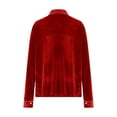 thumbnail image 5 of Sequins Velvet Tops Womens Dressy Casual Button Down Blouse Long Sleeve Lapel Collar Elegant Shirts with Pocket (XL, Red), 5 of 7