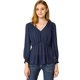 thumbnail image 1 of Blusa Top Allegra K Cuello En V Manga Larga Volantes Azul Marino XS, 1 of 6