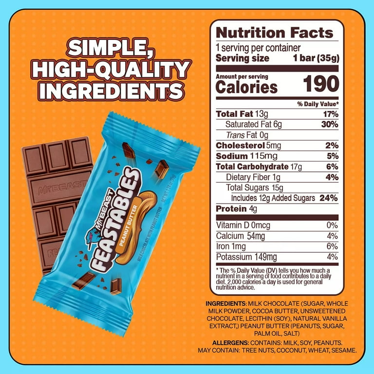 MrBeast Feastables Variety Pack Milk Chocolate Bars, 1.24 oz