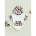 thumbnail image 2 of Arvbitana 0-24 Months Baby Boy Romper Short Sleeve Hooded Bull Head Print Summer Bodysuit for Casual Daily, 2 of 8