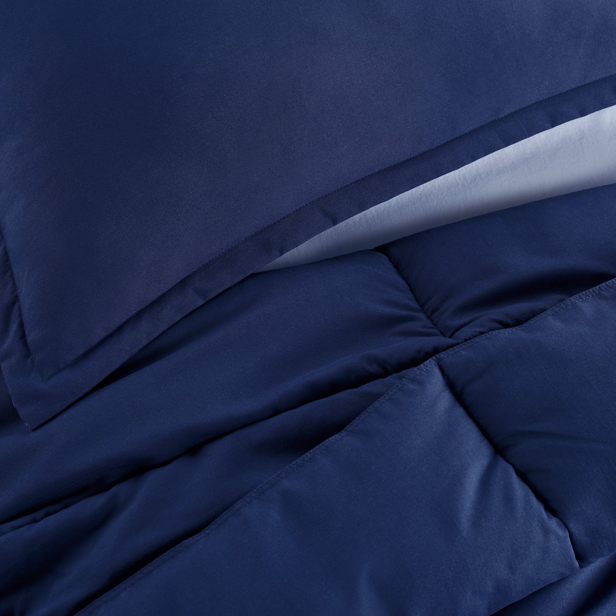 Serta Simply 3-Piece Clean Antimicrobial Navy Blue Comforter Set, Full/Queen