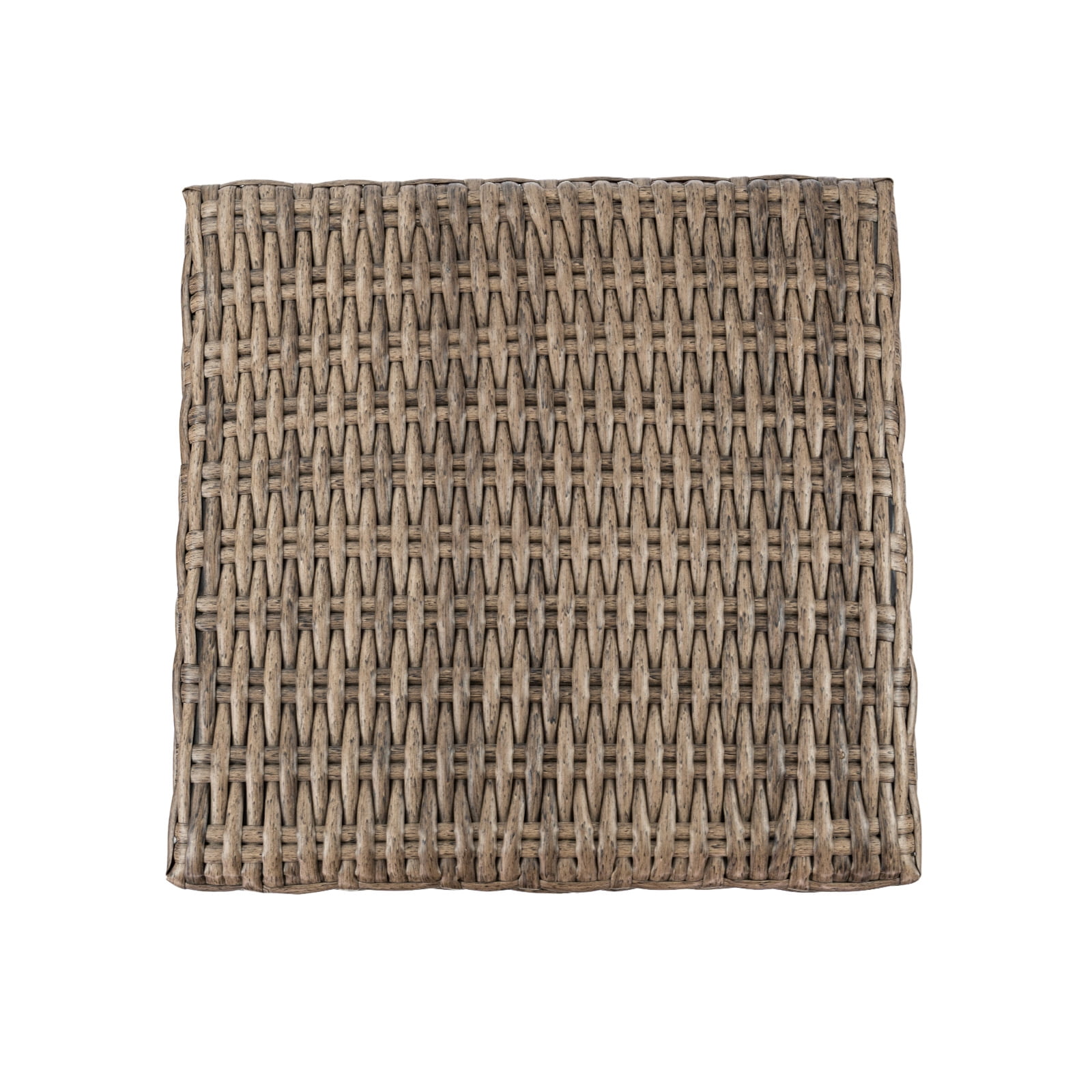 MOLIBYME Patio Wicker Side Table, All-Weather Rattan Side Table End Table for Patio Porch Deck Pool, Brown Tabletop