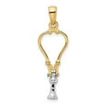 thumbnail image 2 of Finest Gold 14K Two-Tone 3-D Stethoscope Pendant, 2 of 4