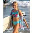 thumbnail image 4 of Aideaone Girls Bikini Swimsuits Set for Girls 3 Piece Skirt Bathing Suits Swim Dress Hawaiian Beach Swimwear with Kimono Cover Up, 4 of 7