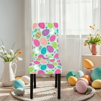 Meggemo Easter Full Coverage Chair Covers Elastic Universal Fit For Dining Table Chairs Home Kitchen Party Festive Decor Protective Covers