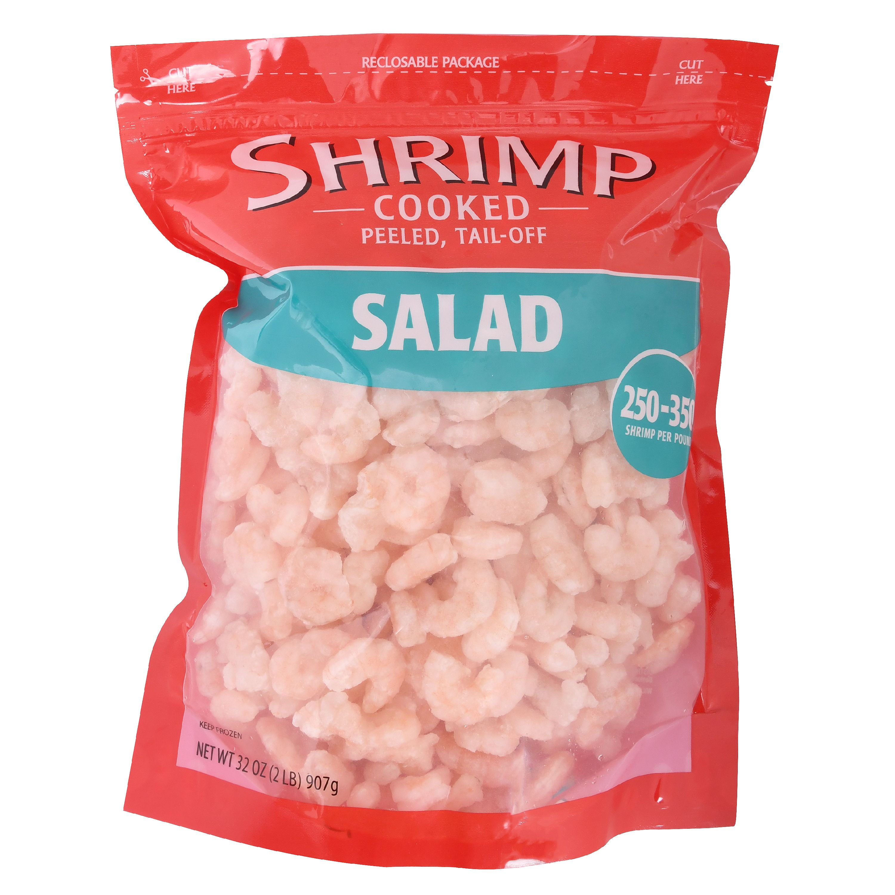 Great Value Frozen Cooked Salad Shrimp, Peeled, TailOff, 250350 pcs
