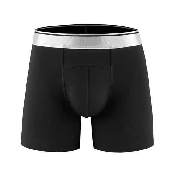 Sngxgn Men's Boxer Comfortable Boxer Underwear Cotton Boxers(Black,M)