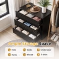 thumbnail image 3 of Ktaxon Solid Wood 3 Drawer Dresser Nightstand Modern Wood Chest of Drawers Bedroom Modern Stylish Farmhouse Finish, Black, 3 of 14