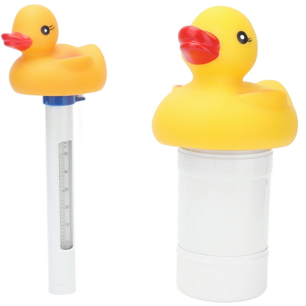 Flotador de cloro para piscina, juego de termómetro de agua de 2 piezas, termómetro para piscina, termómetro de agua de grado profesional