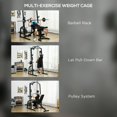 thumbnail image 3 of Soozier Multi-Functional Power Cage with Adjustable Bench & Cable System – Black Home Gym Strength Training Rack – 15-Level Squat Rack for Living Room & Garage, 3 of 7