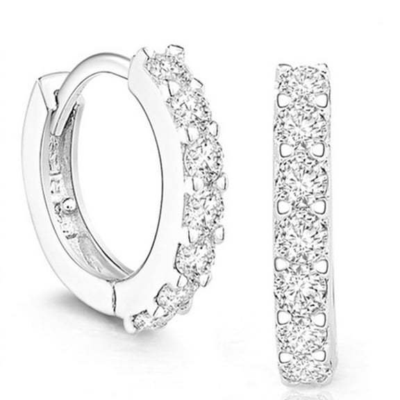 KAWELL Silver Hoop Earrings for Women, Small Sterling Silver Huggie Earrings|Tiny Cubic Zirconia Cartilage Cuff Earrings Hoop Piercing Jewellery for Men Teens