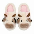 thumbnail image 3 of Cow Slippers for Women and Men, Fluffy Cute Cozy Cartoon Cow Cotton House Slipper Womens Cows Animal Preppy Funny Furry Bedroom Memory Foam Slippers for Women Indoor and Outdoor, 3 of 7