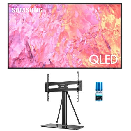 Samsung QN43Q60CAFXZA 43 Inch QLED 4K Quantum HDR Dual LED Smart TV with an ERTSL2-01B Tabletop TV Stand for 40 Inch-75 Inch TVs with 9 Height Adjustments and a HDTV Screen Cleaner Kit (2023)