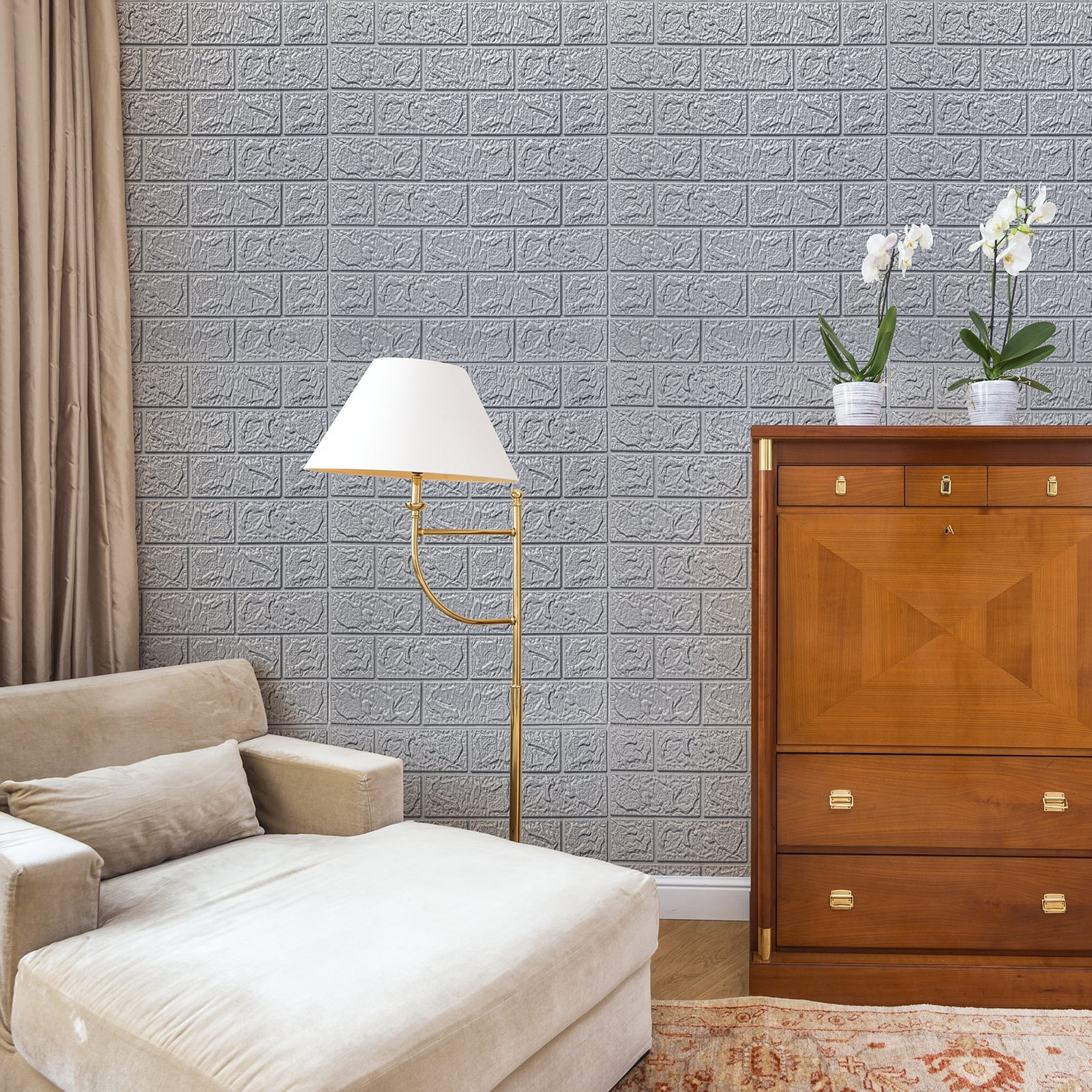 30 Pcs 3D Wall Panels，Peel and Stick Grey Brick Wallpaper Faux Foam Brick（44 Sq.ft）