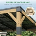 thumbnail image 6 of Jocisland 10x14 FT Wood Grill Gazebo with Permanent Galvanized Steel Lean Canopy & Built-in Shelf, 6 of 8