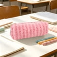 thumbnail image 2 of Under 1$ Pencil Case Colorful Cloth Slim Pen Pouch Pencil Organizer for College Office Teens 7.9x2x2 in Cloth Pink by Xuniizn, 2 of 7