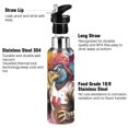 thumbnail image 3 of Bird Rugby Player Football Sports Water Bottle with Straw Lid Insulated Stainless Steel Leak Proof BPA Free Thermal Mug with Handle for Gym Yoga Cycling Camping, 3 of 8