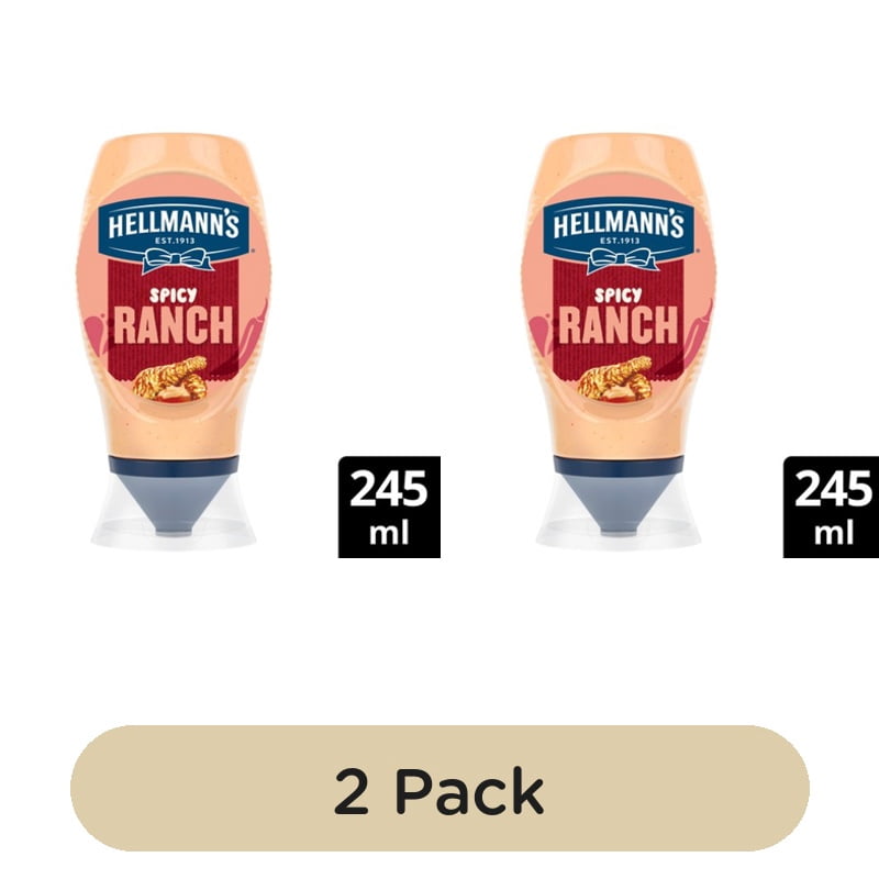 Hellmann's Spicy Ranch Mayo Squeezy 250ml, British Import (Pack of 2)