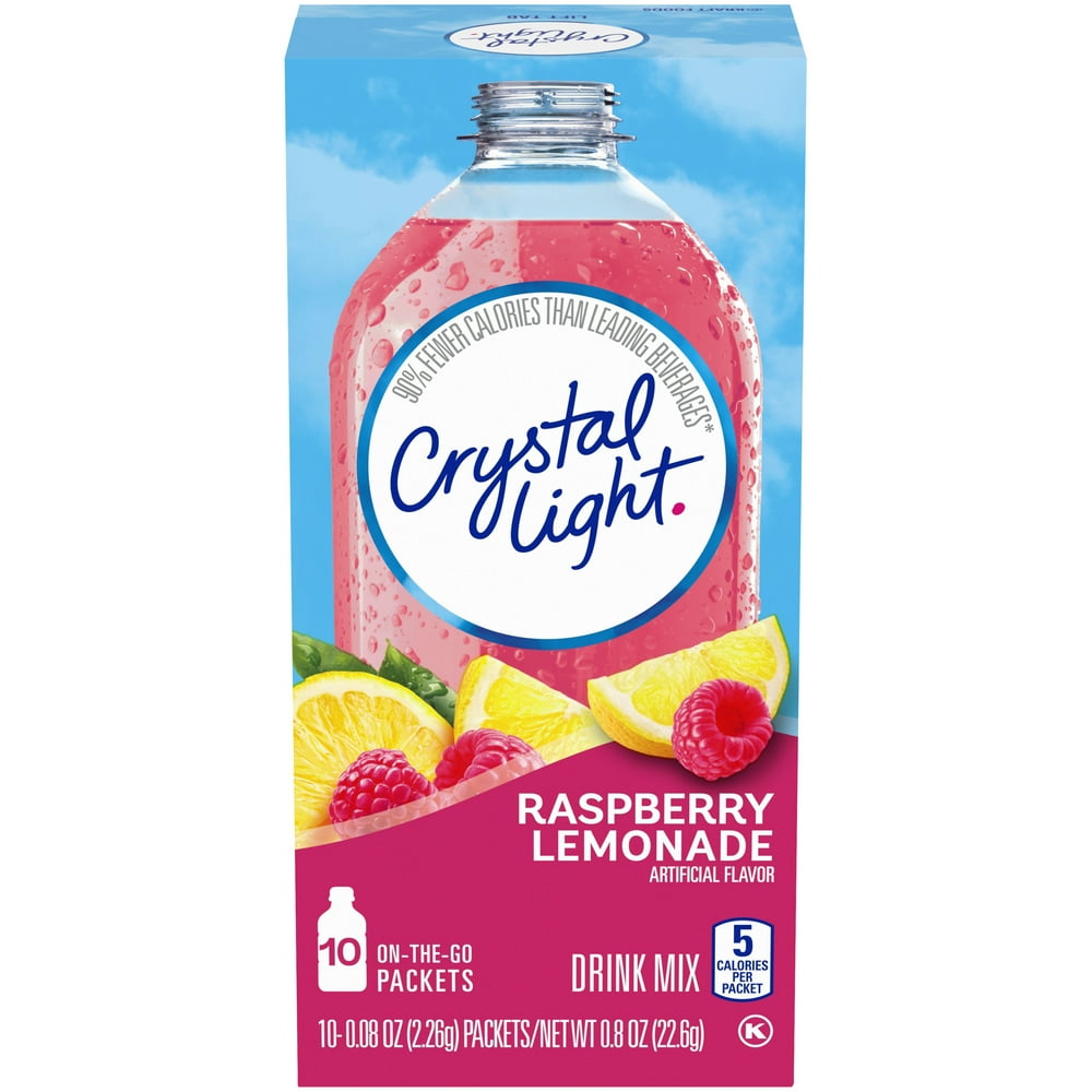 Crystal Light Raspberry Lemonade Artificially Flavored Powdered Drink Mix, 10 ct OntheGo