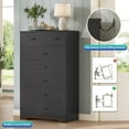 thumbnail image 6 of Aunfebrco Black Dresser for Bedroom with 7 Drawers Modern Vertical Chest of Drawers with Metal Handle Tall Storage Dresser Organizer for Living Room, 6 of 9