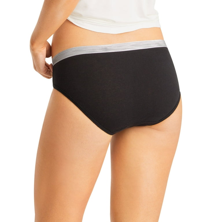 Hanes Women's Cotton Hipster Underwear, Moisture Wicking, 6-Pack Assorted 8  