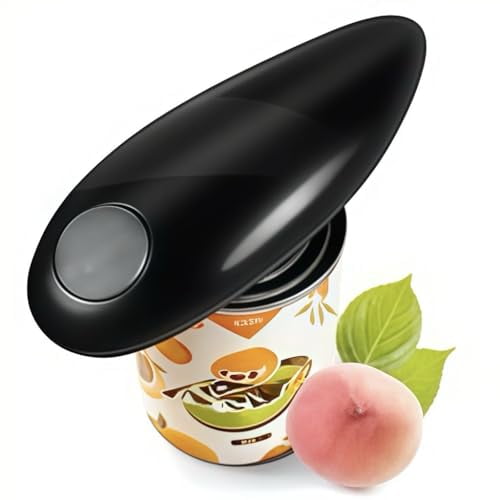 Electric Can Opener- One-Touch (Black),Handheld opener and Smooth Edge Kitchen Gadget Can Openers for Seniors with Arthritis,with Extra Universal Opener (Jar,Bottle),Automatic Easy Open