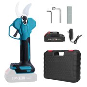 21V Cordless Pruning Shears with SK5 Steel Blades, 4 Adjustable Cutting Gears (10-30mm), 2.0Ah Lithium-Ion Battery & 110-240V Charger, Double Safety Protection, Ergonomic Handle, Blue ABS Shell,