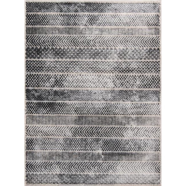 Momeni LOGANLGN-2GRY2030 Tapis Rectangle de 2 x 3 Pi Logan-2 - Gris