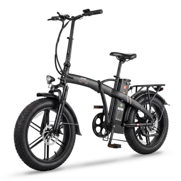 Sword 20" Folding Electric Bike for Adults | 95 km Range, 750W Peak Motor, 4" Fat Tires, UL Certified Battery - Black - Black